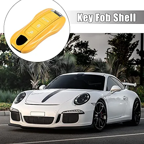 1 Set Yellow Painted Key Cover Fob Shell Cover for Porsche Panamera Cayenne Taycan