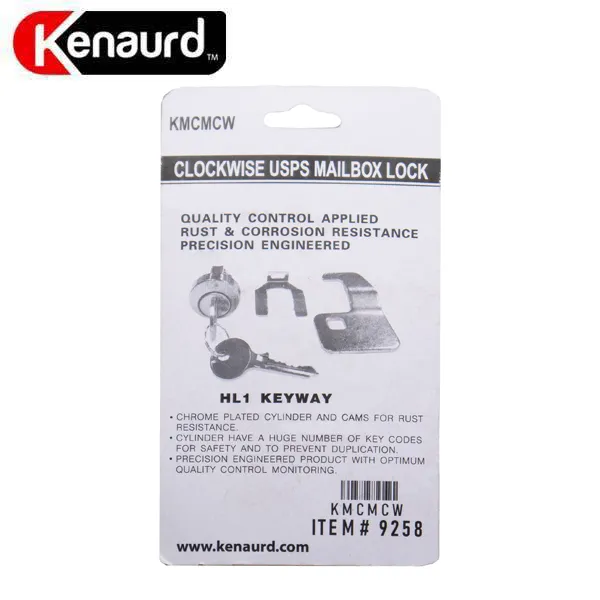 10 x USPS Mailbox Lock - Clockwise - HL1 Keyway - Keyed Different - US14 Bright Nickel (Pack of 10)