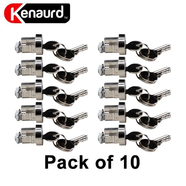 10 x USPS Mailbox Lock - Clockwise - HL1 Keyway - Keyed Different - US14 Bright Nickel (Pack of 10)