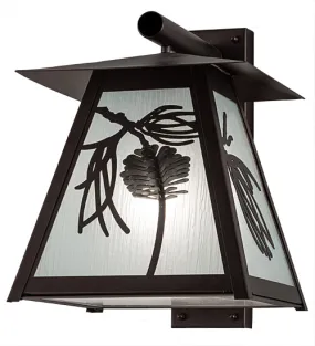 14"W Scotch Pine Home Security Outdoor Wall Sconce