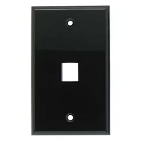 1Port Keystone Wallplate Black Smooth Face