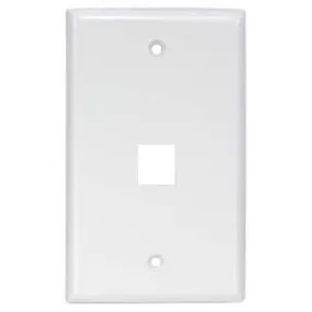 1Port Keystone Wallplate White Smooth Face