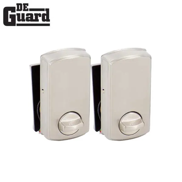 2 x Electronic Keypad Keyed Deadbolt - Grade 3 - Satin Stainless Steel - (KW1) (Bundle of 2)