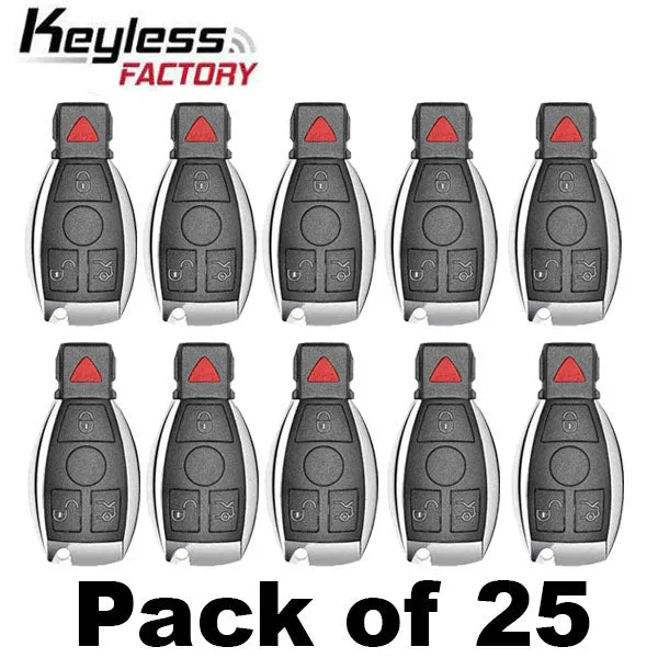 25 x 1997-2014 Mercedes Benz / 4-Button Fobik Key / IYZ-3312 / 315 MHz (Double Battery) (AFTERMARKET) (Bundle of 25)