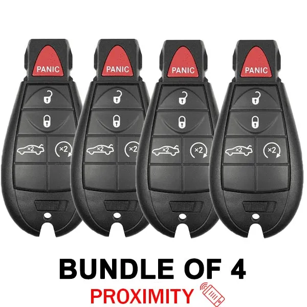 4 x 2008-2014 Dodge Chrysler / 5-Button Fobik Key / PN: 056046694AH / IYZ-C01C / Keyless Go Fobik (AFTERMARKET) (Bundle of 4)