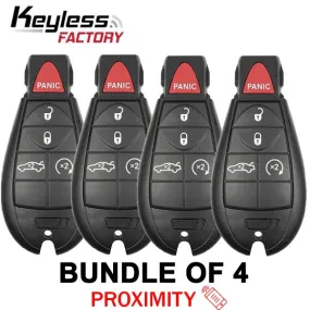 4 x 2008-2014 Dodge Chrysler / 5-Button Fobik Key / PN: 056046694AH / IYZ-C01C / Keyless Go Fobik (AFTERMARKET) (Bundle of 4)