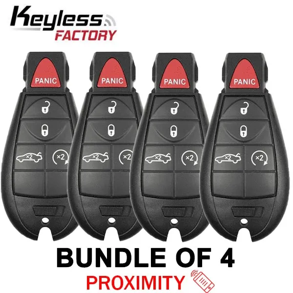 4 x 2008-2014 Dodge Chrysler / 5-Button Fobik Key / PN: 056046694AH / IYZ-C01C / Keyless Go Fobik (AFTERMARKET) (Bundle of 4)