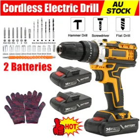 48V Heavy Duty Cordless Drill Kit, 28Nm Torque, 2 Batteries