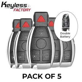 5 x 1997-2014 Mercedes Benz / 4-Button Fobik Key / IYZ-3312 / 315 MHz (Double Battery) (AFTERMARKET) (PACK OF 5)