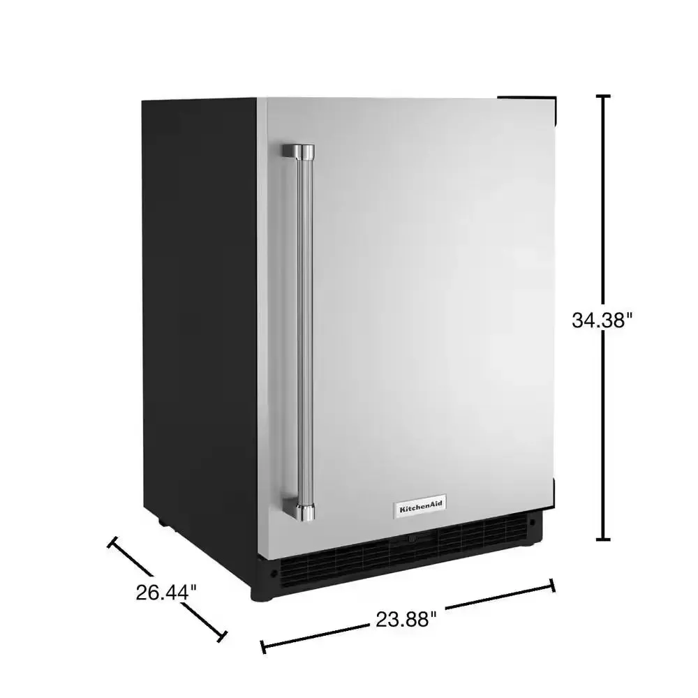 5.0 Cu. Ft. Mini Fridge in Black Cabinet with Stainless Door without Freezer