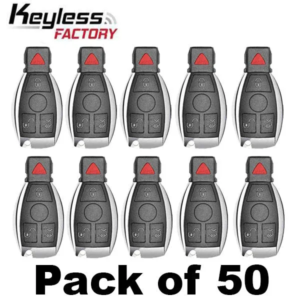50 x 1997-2014 Mercedes Benz / 4-Button Fobik Key / IYZ-3312 / 315 MHz (Double Battery) (AFTERMARKET) (Bundle of 50)