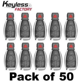 50 x 1997-2014 Mercedes Benz / 4-Button Fobik Key / IYZ-3312 / 315 MHz (Double Battery) (AFTERMARKET) (Bundle of 50)