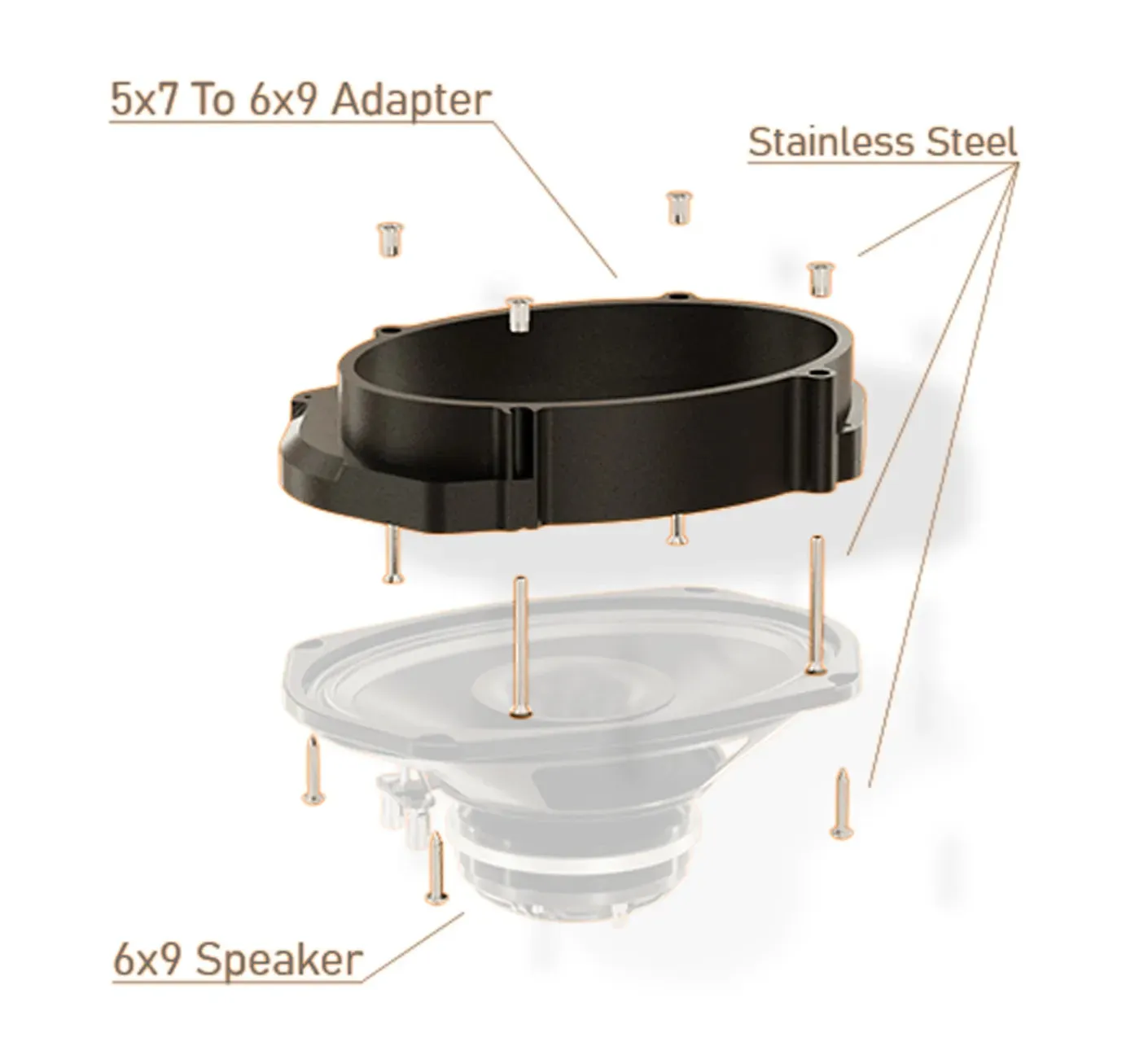 5x7 to 6x9 with power locks Dube's Customs 2014-2023  factory speaker lids with power locks