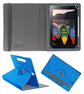 Acm Designer Rotating Leather Flip Case For Lenovo Tab 3 7 Essential Tablet Cover Stand Dark Blue