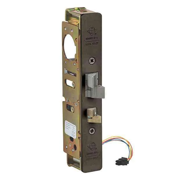 Adams Rite - Steel Hawk 4300 E-Latch - Electrified Deadlatch -1-1/8" Backset - Surface Mount - Std Jamb - Dark Bronze - 12 /16 / 24 VDC