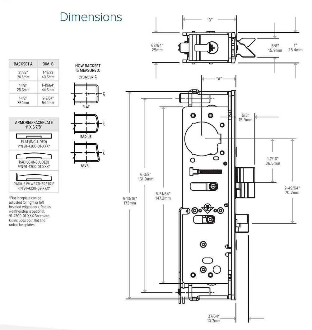 Adams Rite - Steel Hawk 4300 E-Latch - Electrified Deadlatch -1-1/8" Backset - Surface Mount - Std Jamb - Dark Bronze - 12 /16 / 24 VDC