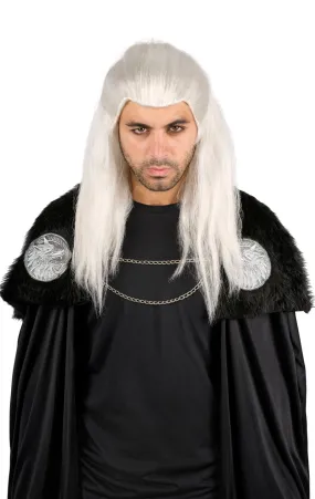 Adult White Long Warrior Wig Accessory