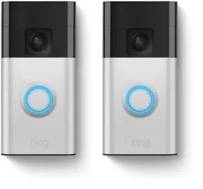 All-new Ring Battery Doorbell — Now with 66% more coverage, Head-to-Toe Video, Live View with Two-Way Talk, and Motion Detection & Alerts (2024 release), | 2-pack | Satin Nickel