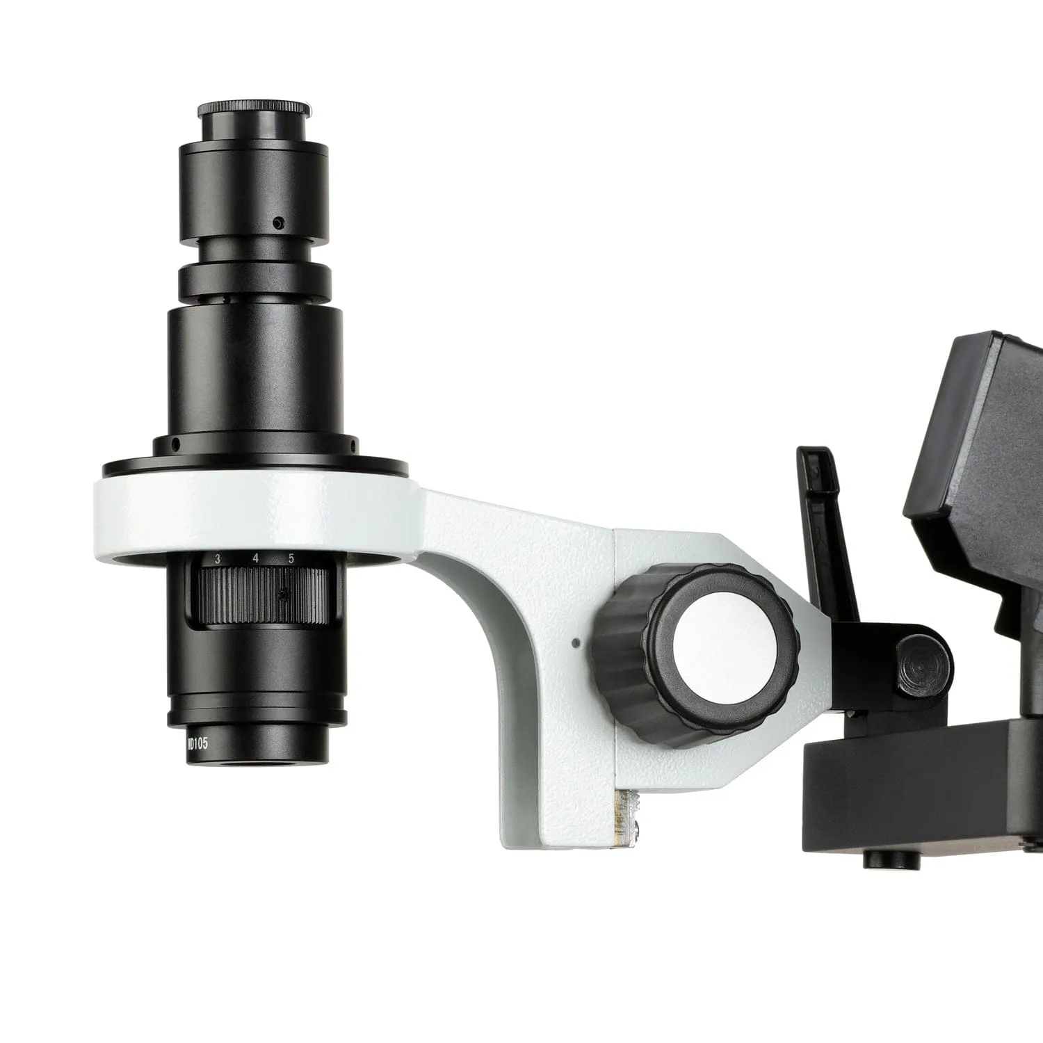 AmScope H800 Series Zoom Inspection Monocular Stereo Microscope 0.7X-5X Magnification on Articulating Arm