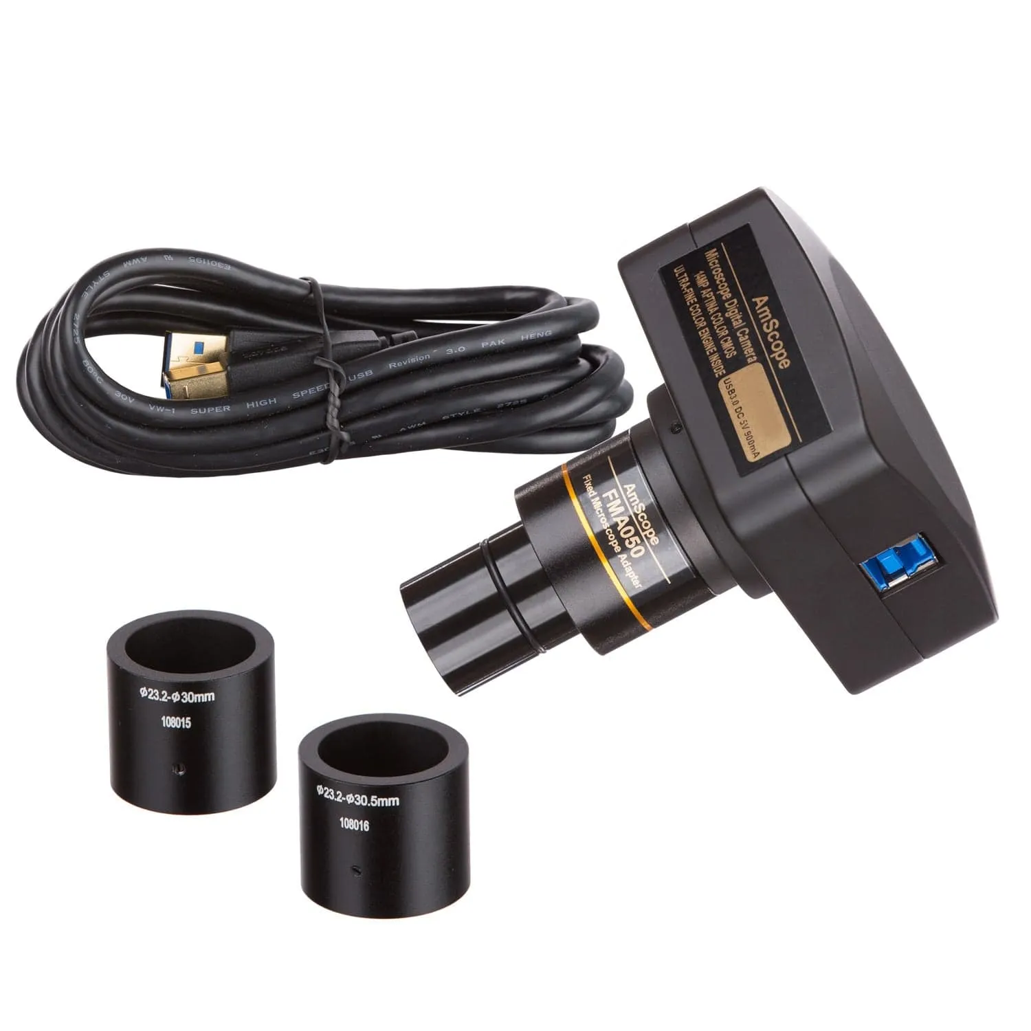 AmScope SM-3 Series Simul-Focal Lockable Zoom Trinocular Stereo Microscope with 150W Halogen Dual Fiber Gooseneck Lights and Optional Digital Camera on Single Arm Boom Stand