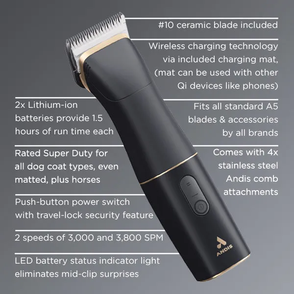 Andis beSPOKE Cordless Clipper - with 2 Batteries and Case