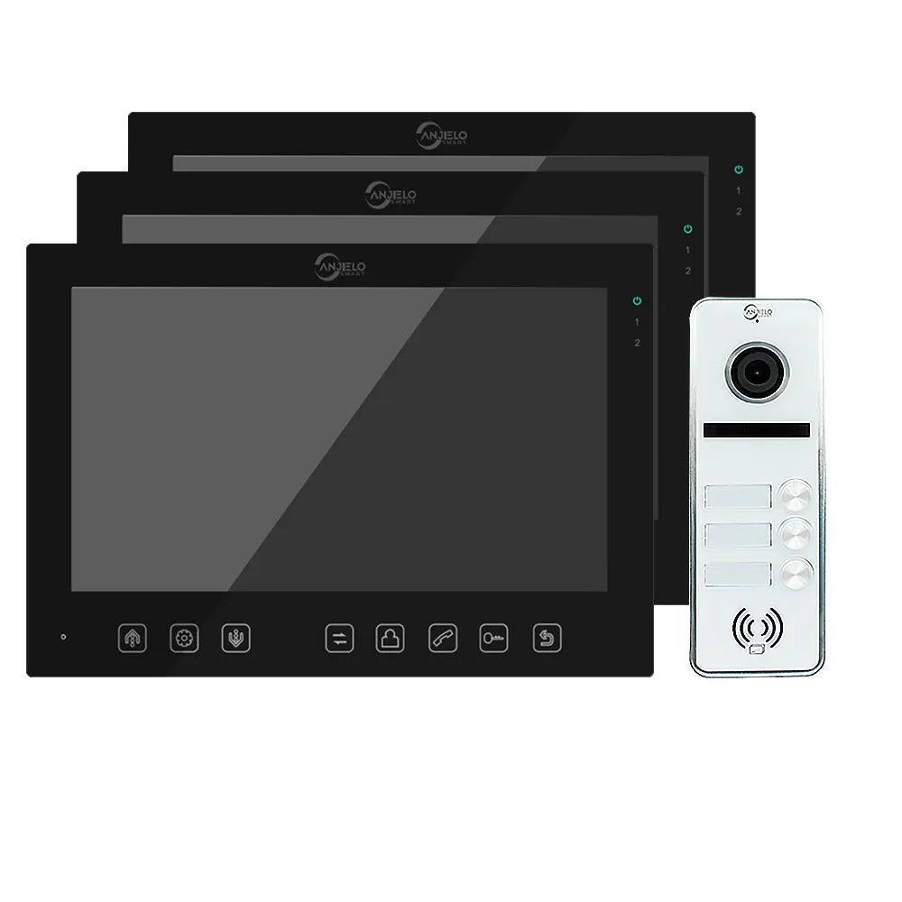 Anjielo Smart Screen 7 inch Touch button 1080P with 2-door Doorbell Night Vision Video Doorphone For Home Villa Apartment