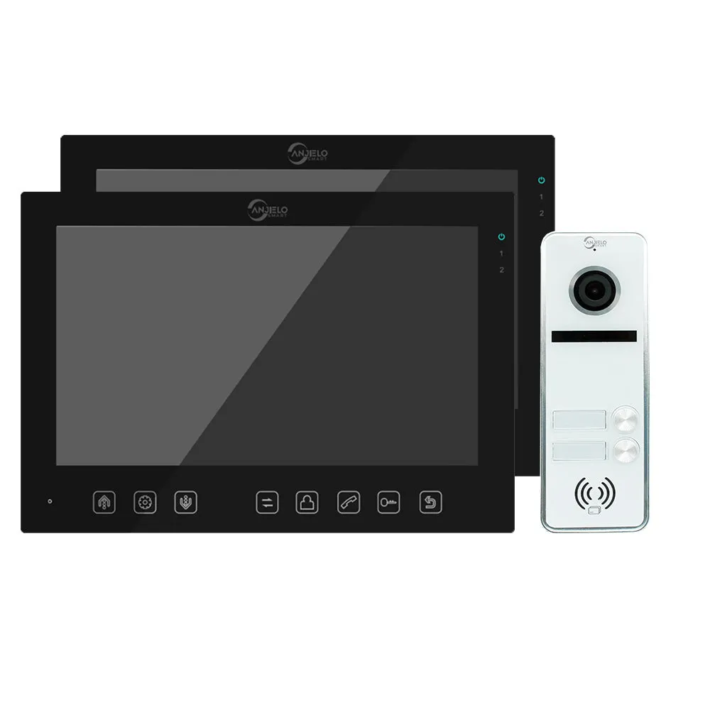 Anjielo Smart Screen 7 inch Touch button 1080P with 2-door Doorbell Night Vision Video Doorphone For Home Villa Apartment