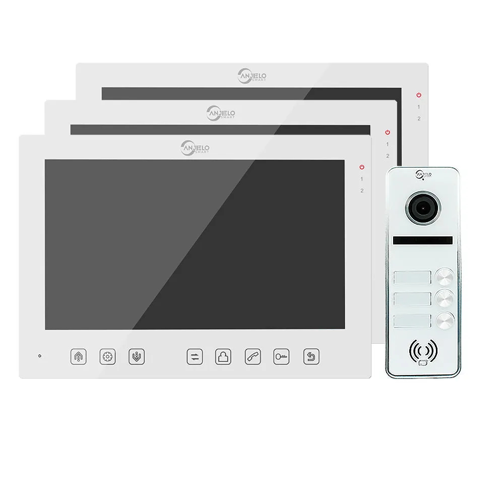 Anjielo Smart Screen 7 inch Touch button 1080P with 2-door Doorbell Night Vision Video Doorphone For Home Villa Apartment