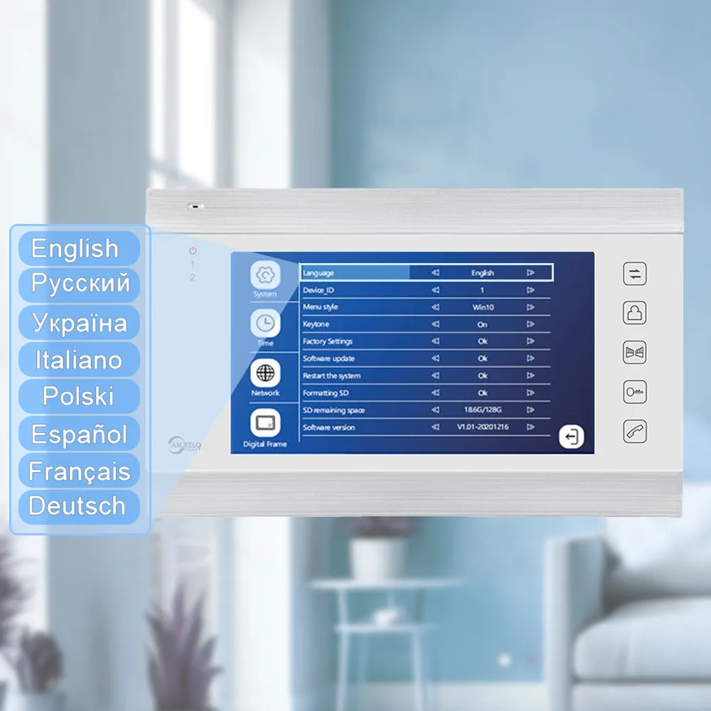 Anjielosmart 1080p 7 Inch Video Intercom Smart Home Security Protection Handsfree Smart Home Waterproof Doorbell Camera