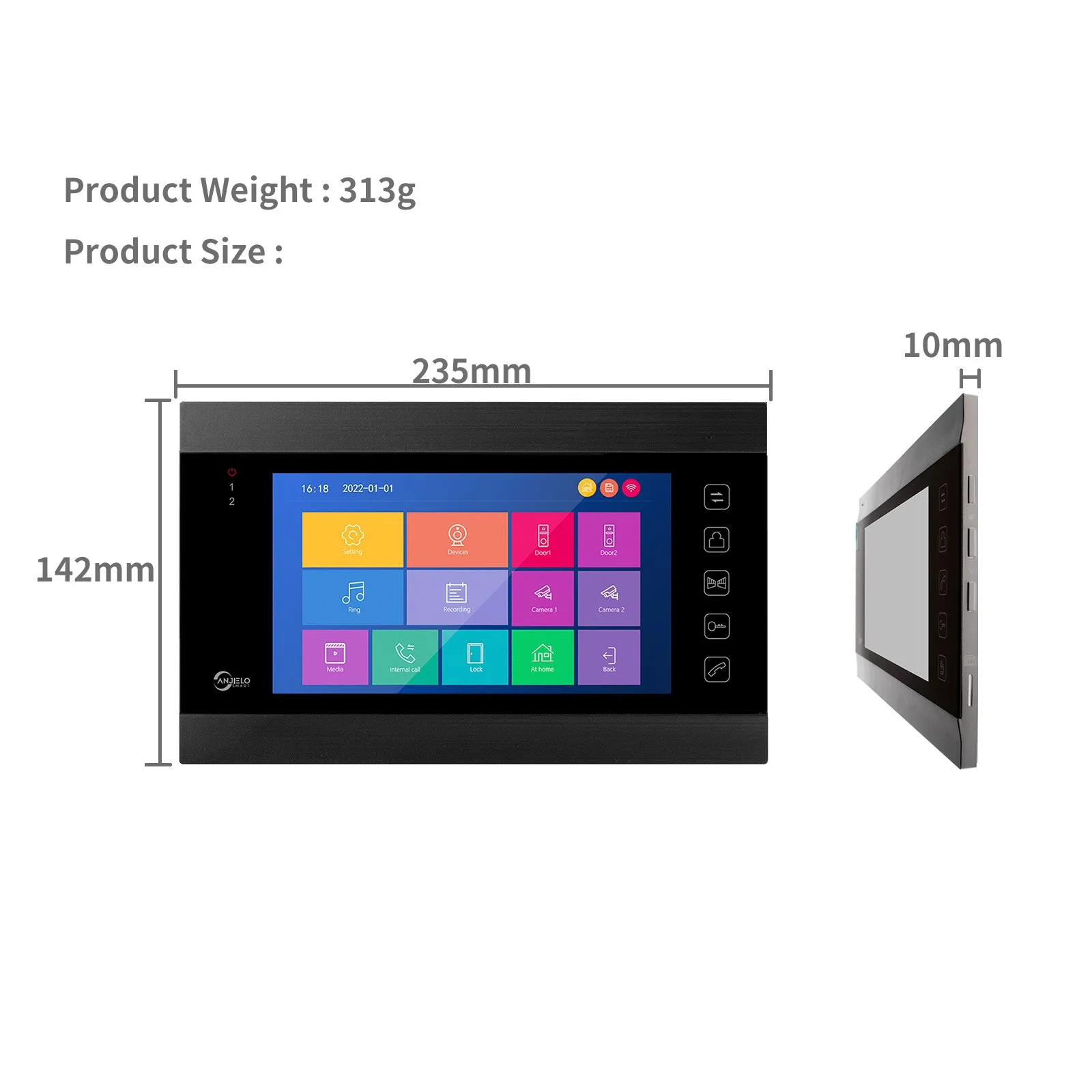 Anjielosmart 1080p 7 Inch Video Intercom Smart Home Security Protection Handsfree Smart Home Waterproof Doorbell Camera