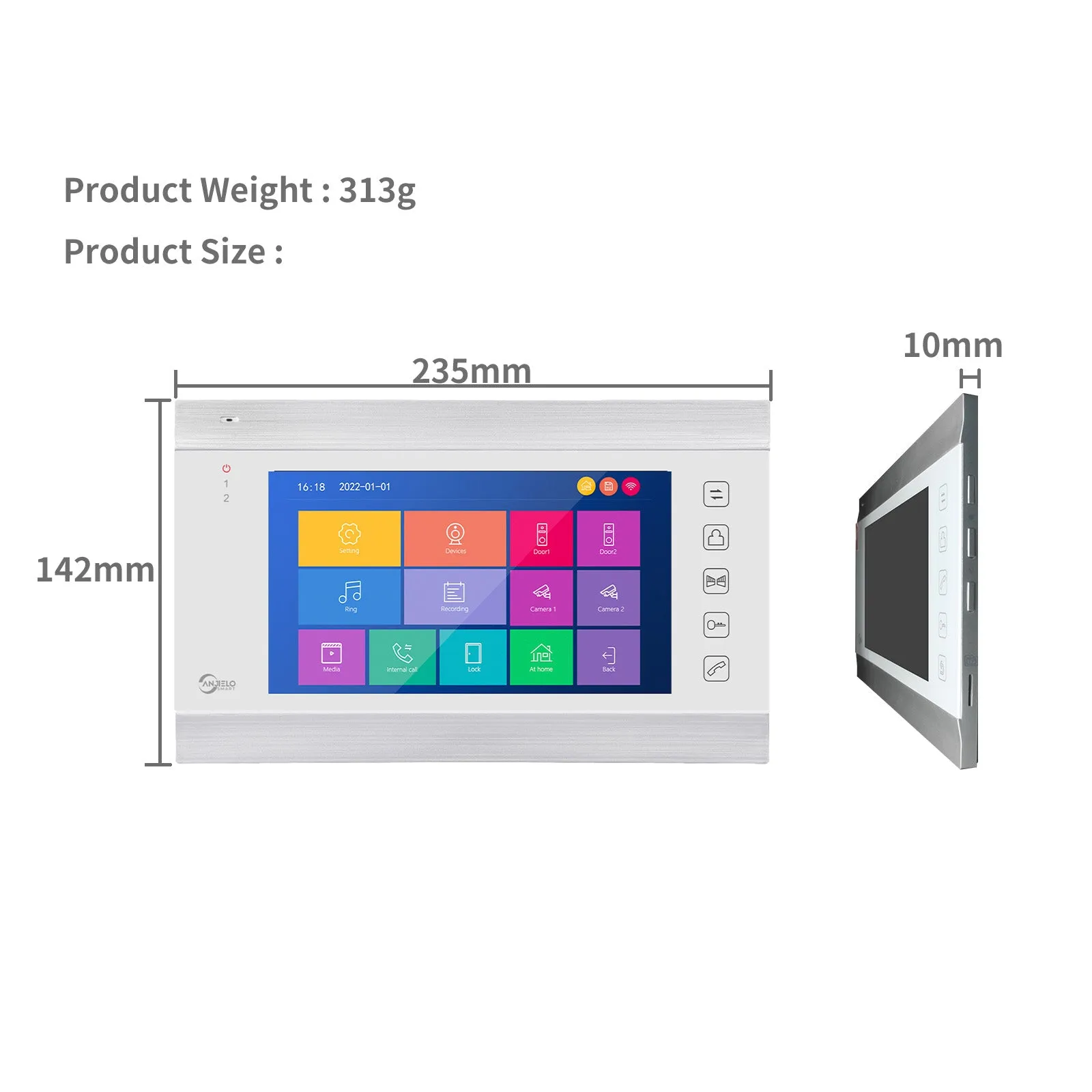 Anjielosmart 1080p 7 Inch Video Intercom Smart Home Security Protection Handsfree Smart Home Waterproof Doorbell Camera