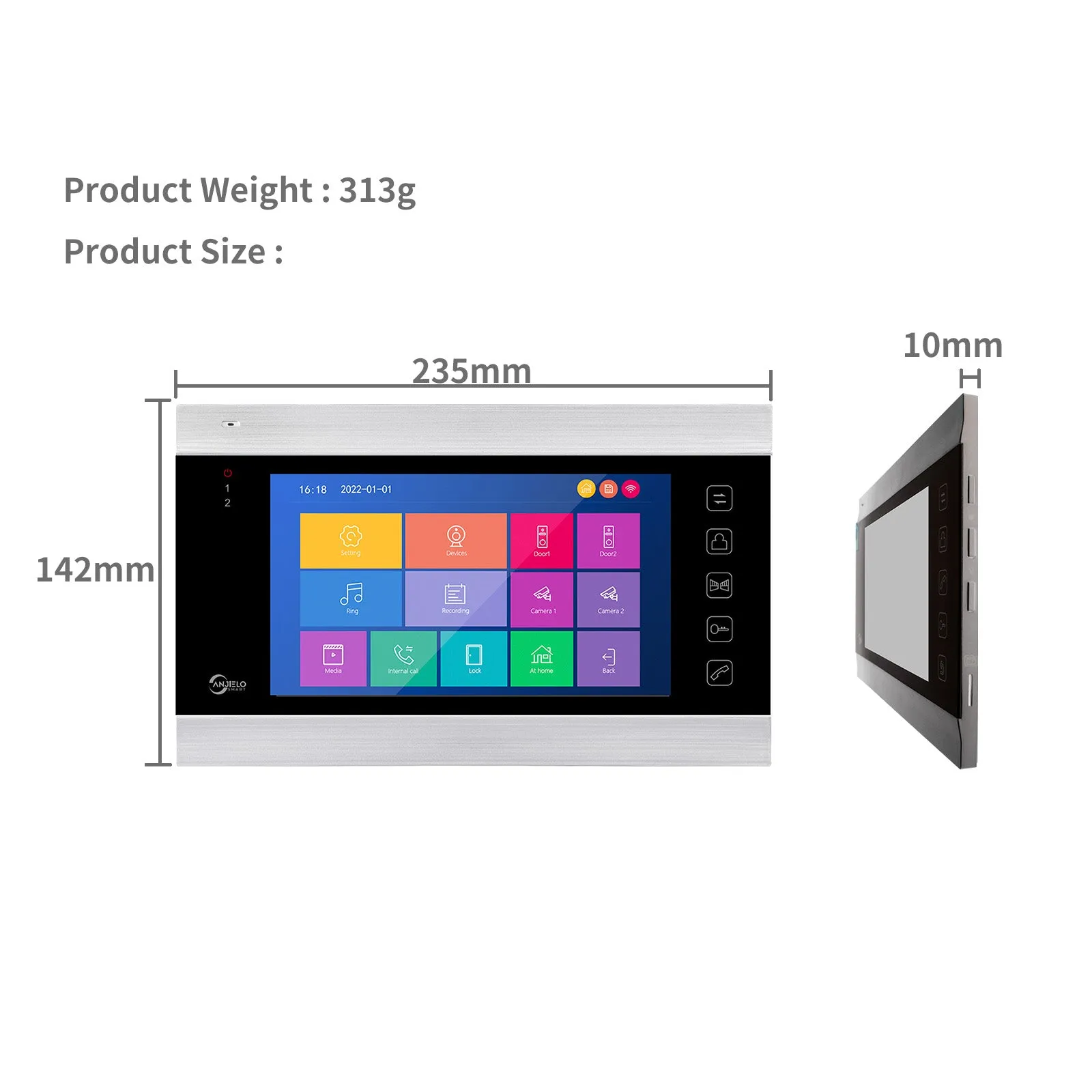 Anjielosmart 1080p 7 Inch Video Intercom Smart Home Security Protection Handsfree Smart Home Waterproof Doorbell Camera