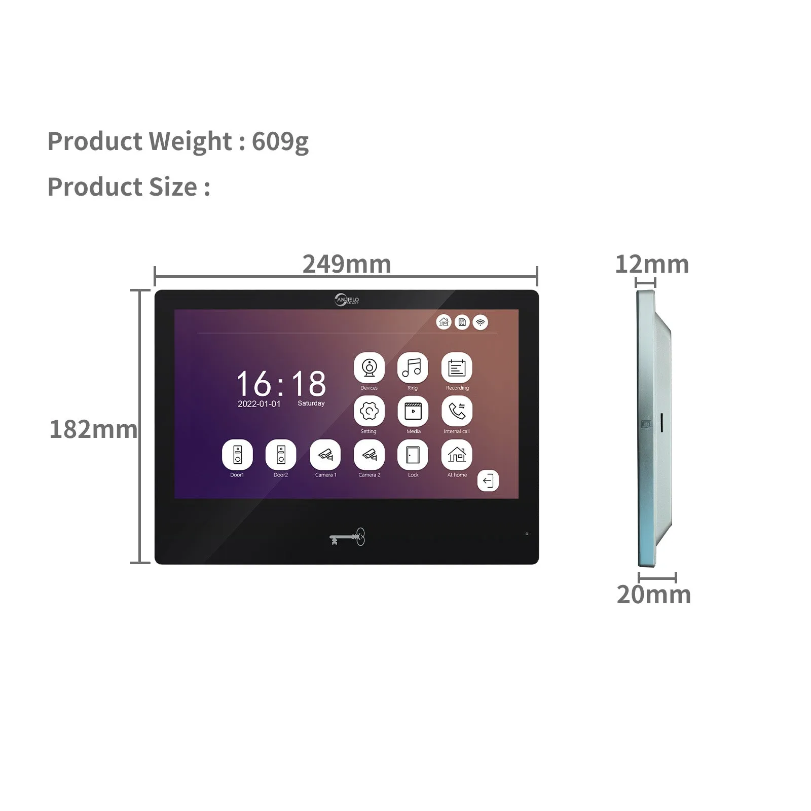 Anjielosmart Tuya 10 inch VideoDoorbell Intercom System Access Control Camera Smart security device Apartment IC card unlocking