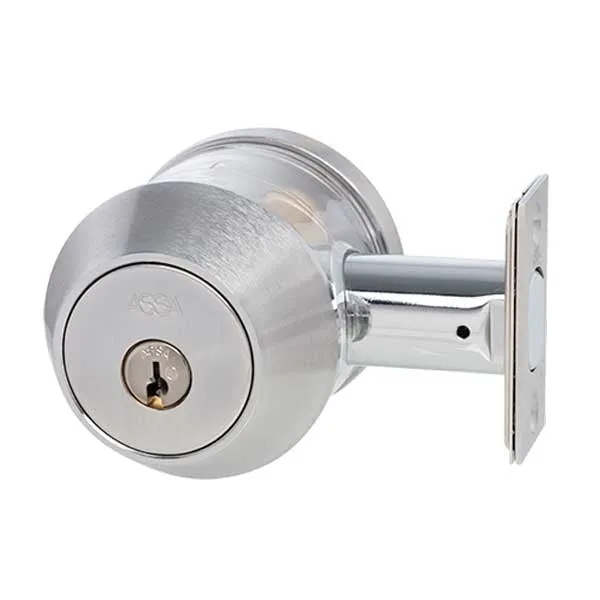ASSA - 7000 Series - Maximum  - Single Cylinder Deadbolt with Security Guard - KA - 626 - Satin Chrome - Grade 1