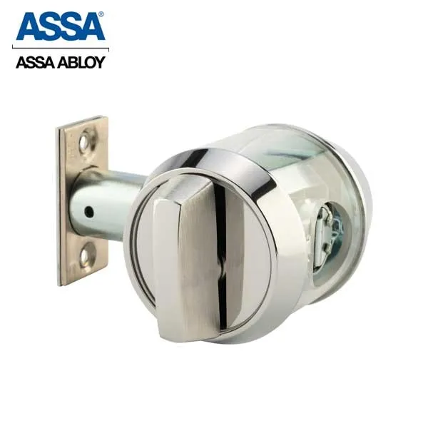 ASSA - 7000 Series - Maximum  - Single Cylinder Deadbolt with Security Guard - KA - 626 - Satin Chrome - Grade 1