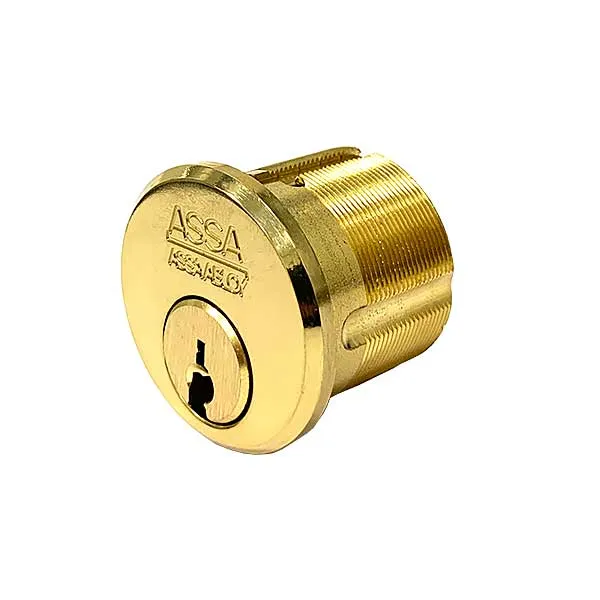 ASSA - MAX  / Maximum   Security Restricted Mortise Cylinder - 1-1/8" - KA - 605 - Bright Brass