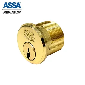 ASSA - MAX  / Maximum   Security Restricted Mortise Cylinder - 1-1/8" - KA - 605 - Bright Brass