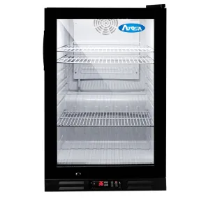 Atosa 33" Merchandiser Countertop Refrigerator with 1 Glass Door, Black Exterior