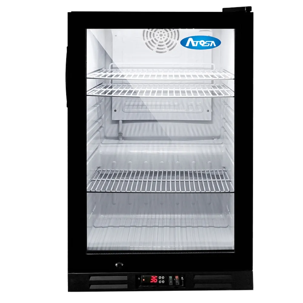 Atosa 33" Merchandiser Countertop Refrigerator with 1 Glass Door, Black Exterior