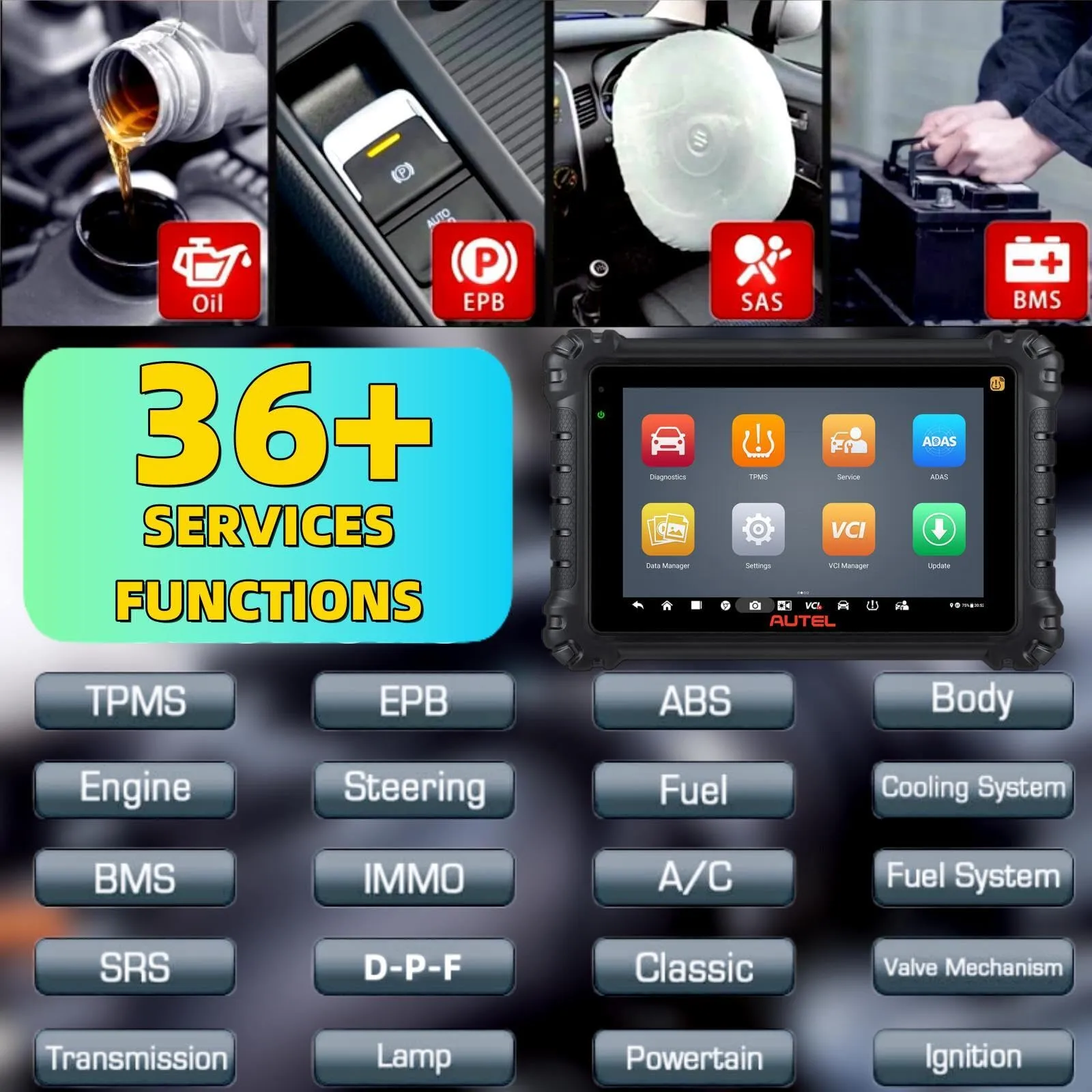 Autel MaxiSys MS906 Pro-TS Full System Diagnostic OBDII Scanner Tool 2024 Newer Up of MS906 Pro MS906BT MS906TS MK908, Top TPMS Diagnostic & ECU Coding, Active Test, 36  Service, Full TPMS, Auto Scan