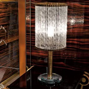 Authentic Venetian Lamp With Clear Murano Glass Twists