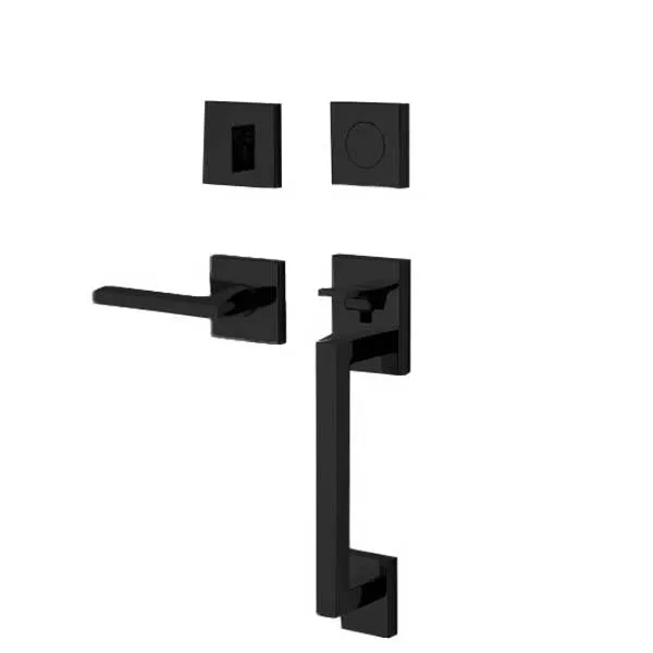 Baldwin Estate - 85390.RFD - Minneapolis Sectional Handleset - Full Dummy - 190 - Satin Black - Grade 2 - RH