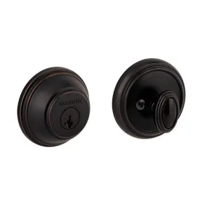 Baldwin Prestige  Round Single Cylinder Deadbolt with RCAL Latch; RCS Strike; and Smart Key