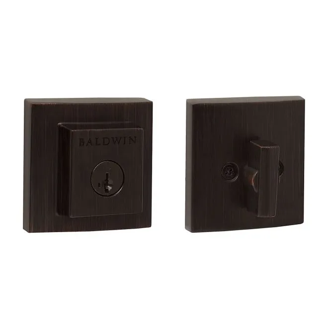 Baldwin Prestige  Square Single Cylinder Deadbolt with RCAL Latch; RCS Strike; and Smart Key