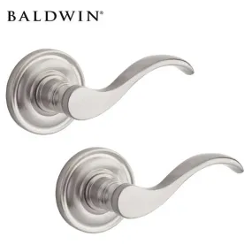 Baldwin Reserve - PS.CUR.TRR - Curve Lever Set - Traditional Round Rose - 150 - Satin Nickel - Passage - Grade 2 - RH