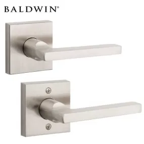 Baldwin Reserve - PS.SQU.CSR - Contemporary Square Lever Set - Square Rose - 150 - Satin Nickel - Passage - Grade 2 - LH