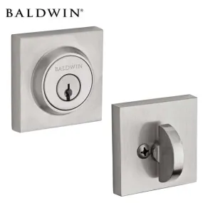 Baldwin Reserve - SC.CSD - Contemporary Square Deadbolt - Singl Cyl - 150 - Satin Nickel - Grade 2