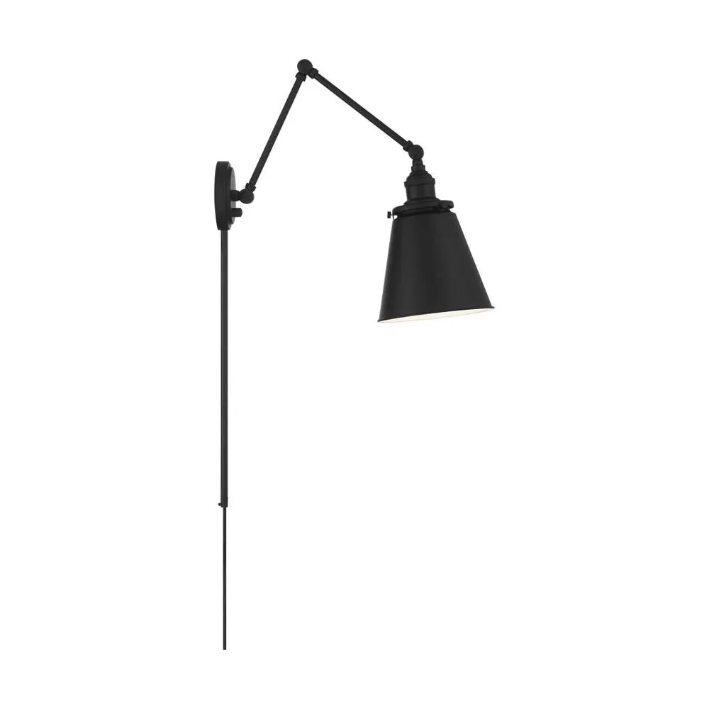 Bayard Swing Arm Lamp Matte Black w/ Switch 120v