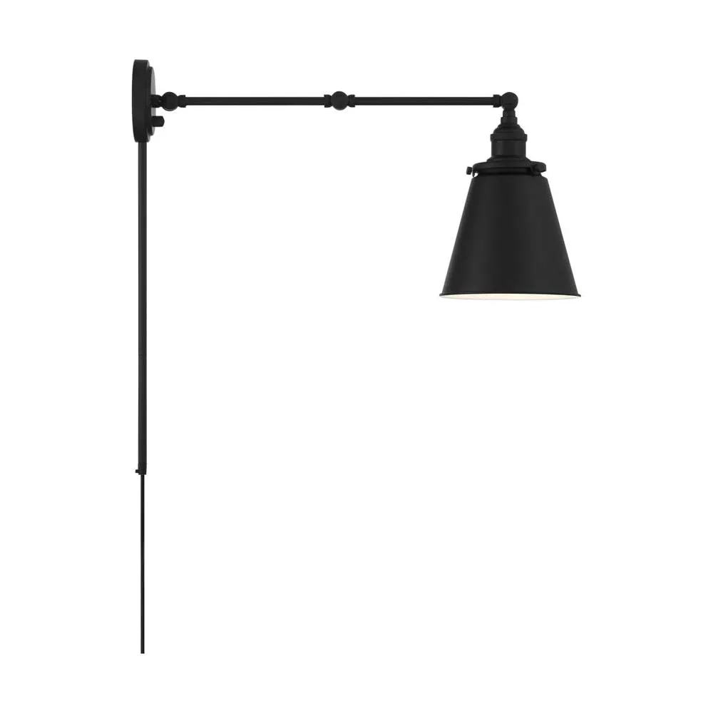 Bayard Swing Arm Lamp Matte Black w/ Switch 120v