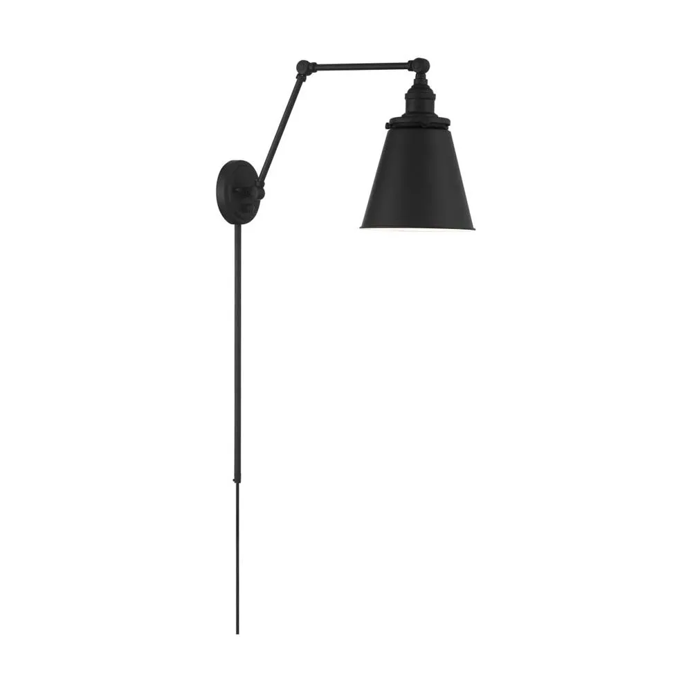 Bayard Swing Arm Lamp Matte Black w/ Switch 120v